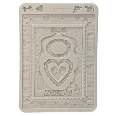 Stamperia Silicon Mould A5 for Scrapbooks, Bullet Journals and More, Non-Stick Surface, Suitable for Air-Dry Clay, Resin and More, Perfect for Crafts and Gifting (Baby, Frames and Hearts) Stamperia Silicon Mould A5 for Scrapbooks, Bullet Journals and More, Non-Stick Surface, Suitable for Air-Dry Clay, Resin and More, Perfect for Crafts and Gifting (Baby, Frames and Hearts)