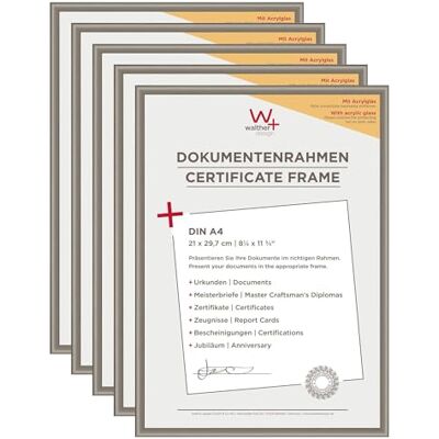 Walther Design Steel A4 Picture Frame Set - 5 Pieces Walther Design Steel A4 Picture Frame Set - 5 Pieces