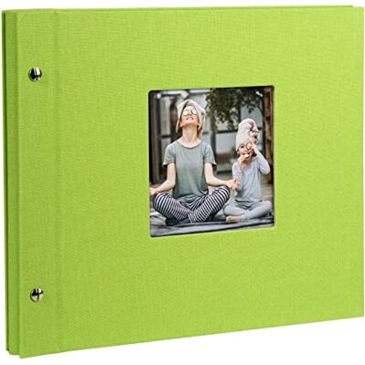 Goldbuch Photo Album Trend, Bella Vista, 30 x 25 cm, 40 Black Pages with Glassine Dividers, Extensible, Linen, Green, 26976 Goldbuch Photo Album Trend, Bella Vista, 30 x 25 cm, 40 Black Pages with Glassine Dividers, Extensible, Linen, Green, 26976