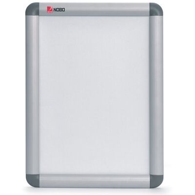 Nobo A2 Poster Frame Sign Holder With Snap Frame, Wall Mounted, Aluminium Trim, Anti-Glare Protective Cover, Premium Plus, Silver, 1902212 Nobo A2 Poster Frame Sign Holder With Snap Frame, Wall Mounted, Aluminium Trim, Anti-Glare Protective Cover, Premium Plus, Silver, 1902212
