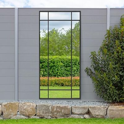 MirrorOutlet The Genestra Black Modern Contemporary Leaner and Wall Garden Mirror 71" X 33" (180CM X 85CM) Silver Mirror Glass with Black Metal Frame. Landscape or Portrait. Frost Protected Glass… MirrorOutlet The Genestra Black Modern Contemporary Leaner and Wall Garden Mirror 71" X 33" (180CM X 85CM) Silver Mirror Glass with Black Metal Frame. Landscape or Portrait. Frost Protected Glass…