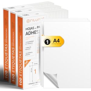 Folios A4 White Adhesive Labels - Create Custom Stickers - 300 per Sheet Folios A4 White Adhesive Labels - Create Custom Stickers - 300 per Sheet