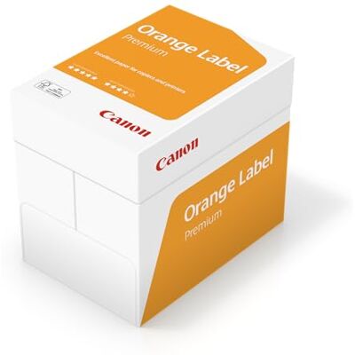Canon Orange Label Premium A4 Printer Paper, Copy Paper, Multi-Purpose Paper, 75gsm, 1 Carton of 5 x 500 Sheets, 2500 Sheets Total, White, Exclusive to Amazon Canon Orange Label Premium A4 Printer Paper, Copy Paper, Multi-Purpose Paper, 75gsm, 1 Carton of 5 x 500 Sheets, 2500 Sheets Total, White, Exclusive to Amazon