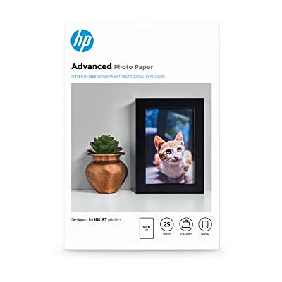 HP Advanced Photo Paper Glossy 10 x 15 cm 25 sheets 250 g/m2 Works with inkjet printers White Q8691A HP Advanced Photo Paper Glossy 10 x 15 cm 25 sheets 250 g/m2 Works with inkjet printers White Q8691A