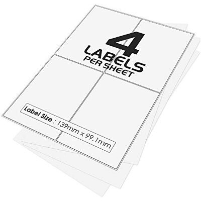 iSOUL 4 Per Page/Sheet, 1000 Sheets (4000 Sticky Label), White Blank Matt Self-Adhesive A4 Address Shipping Labels Stickers, Laser Inkjet Compatible L7169/J8169 Printer Paper, 139 X 99.1 mm JAM Free iSOUL 4 Per Page/Sheet, 1000 Sheets (4000 Sticky Label), White Blank Matt Self-Adhesive A4 Address Shipping Labels Stickers, Laser Inkjet Compatible L7169/J8169 Printer Paper, 139 X 99.1 mm JAM Free