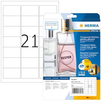 HERMA 8017 Weatherproof Transparent Labels - Labels/Film HERMA 8017 Weatherproof Transparent Labels - Labels/Film