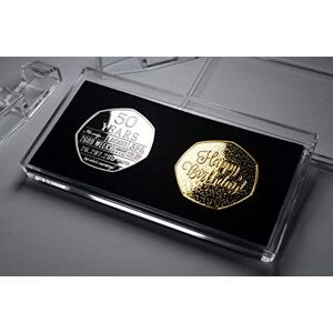 The Commemorative Coin Company Pair of 50th Birthday Silver & 24ct Gold Commemoratives in 50p Coin Display Case. Gift Present Party/Celebration Ideas 50 Fifty Years The Commemorative Coin Company Pair of 50th Birthday Silver & 24ct Gold Commemoratives in 50p Coin Display Case. Gift Present Party/Celebration Ideas 50 Fifty Years