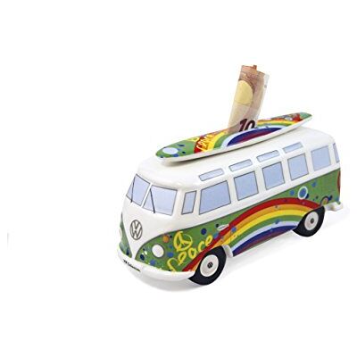 BRISA VW Collection T1 Bus Camper Money Bank Volkswagen Coin Bank, Reusable Collectible Gift Money Collector Retro Decor, Ceramic, Green BRISA VW Collection T1 Bus Camper Money Bank Volkswagen Coin Bank, Reusable Collectible Gift Money Collector Retro Decor, Ceramic, Green