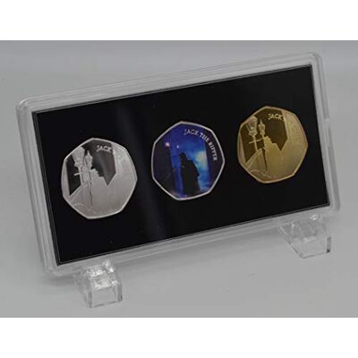 The Commemorative Coin Company Trio of JACK THE RIPPER, WHITECHAPEL Commemoratives in 50p Coin Display Case. Silver, 24ct Gold, Full Colour The Commemorative Coin Company Trio of JACK THE RIPPER, WHITECHAPEL Commemoratives in 50p Coin Display Case. Silver, 24ct Gold, Full Colour