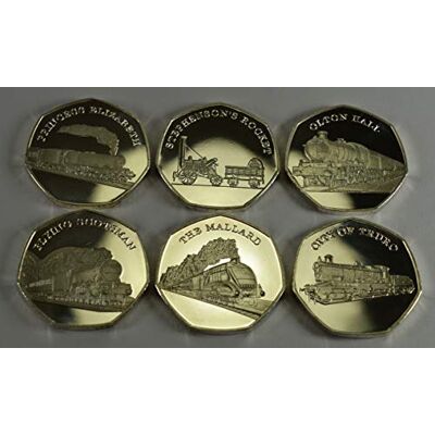 The Commemorative Coin Company Superb Full Set of 'STEAM AND STEEL' Iconic Locomotives Commemorative Coins. Fine Silver. FLYING SCOTSMAN, THE MALLARD, STEPHENSON'S ROCKET, PRINCESS ELIZABETH, CITY OF TRURO, OLTON HALL. The Commemorative Coin Company Superb Full Set of 'STEAM AND STEEL' Iconic Locomotives Commemorative Coins. Fine Silver. FLYING SCOTSMAN, THE MALLARD, STEPHENSON'S ROCKET, PRINCESS ELIZABETH, CITY OF TRURO, OLTON HALL.