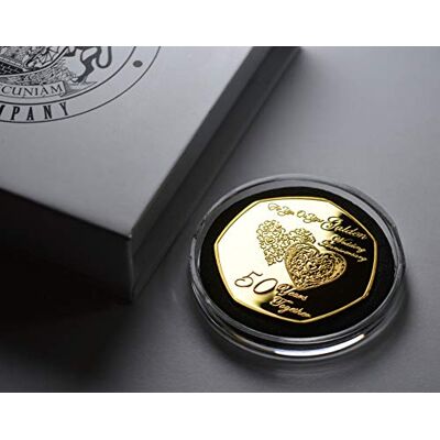 The Commemorative Coin Company 50th GOLDEN WEDDING ANNIVERSARY 24ct Gold Commemorative in Capsule and Gift Box. Gift/Present.Favour, 50 Years. The Commemorative Coin Company 50th GOLDEN WEDDING ANNIVERSARY 24ct Gold Commemorative in Capsule and Gift Box. Gift/Present.Favour, 50 Years.