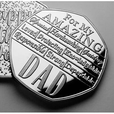 The Commemorative Coin Company HAPPY FATHER'S DAY .999 Silver Commemorative. Gift/Present. From Son/Daughter Dad/Father/Fathers Day/Best Dad The Commemorative Coin Company HAPPY FATHER'S DAY .999 Silver Commemorative. Gift/Present. From Son/Daughter Dad/Father/Fathers Day/Best Dad