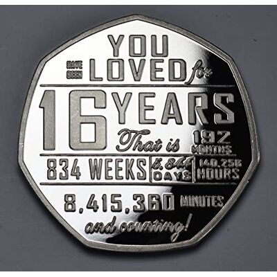 The Commemorative Coin Company 16th Birthday Silver Commemorative. 16 Years 'And Counting' Gift/Present Congratulations/Party/Celebration/Ideas Son/Daughter/Grandson/Granddaughter The Commemorative Coin Company 16th Birthday Silver Commemorative. 16 Years 'And Counting' Gift/Present Congratulations/Party/Celebration/Ideas Son/Daughter/Grandson/Granddaughter