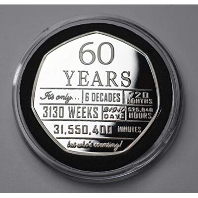The Commemorative Coin Company 60th Birthday .999 Silver Commemorative in Capsule. Unique Gift/Present Party/Celebration Ideas 60 Sixty Years Sixtieth The Commemorative Coin Company 60th Birthday .999 Silver Commemorative in Capsule. Unique Gift/Present Party/Celebration Ideas 60 Sixty Years Sixtieth