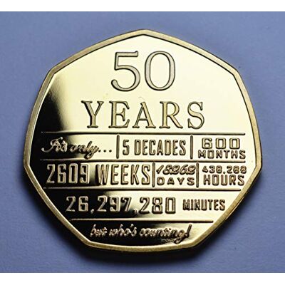 The Commemorative Coin Company 50th Birthday 24ct Gold Commemorative. Unique Gift/Present Party/Celebration Ideas 50 Fifty Years The Commemorative Coin Company 50th Birthday 24ct Gold Commemorative. Unique Gift/Present Party/Celebration Ideas 50 Fifty Years