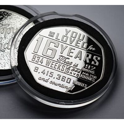 The Commemorative Coin Company 16th Birthday Silver in Capsule. 16 Years 'And Counting' Gift/Present Congratulations/Party/Celebration/Ideas Son/Daughter/Grandson/Granddaughter, One Size The Commemorative Coin Company 16th Birthday Silver in Capsule. 16 Years 'And Counting' Gift/Present Congratulations/Party/Celebration/Ideas Son/Daughter/Grandson/Granddaughter, One Size
