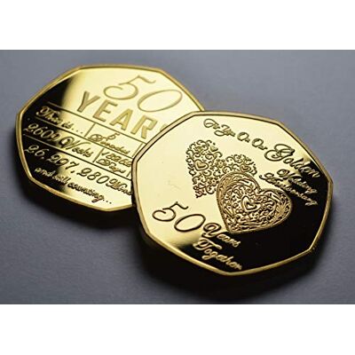 The Commemorative Coin Company On Our 50th GOLDEN WEDDING ANNIVERSARY Commemorative. Gift/Present Husband/Wife. 50 Years Together. Love/Celebration/Marriage The Commemorative Coin Company On Our 50th GOLDEN WEDDING ANNIVERSARY Commemorative. Gift/Present Husband/Wife. 50 Years Together. Love/Celebration/Marriage