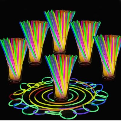 SHATCHI 200Pcs Glow Sticks 20cm: Neon Colours for Bracelets, Rings & Necklaces Halloween Party Bag Fillers, Kids Birthday & Disco Decorations, Unisex Football Favours & Girls Party Accessories SHATCHI 200Pcs Glow Sticks 20cm: Neon Colours for Bracelets, Rings & Necklaces Halloween Party Bag Fillers, Kids Birthday & Disco Decorations, Unisex Football Favours & Girls Party Accessories