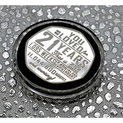 The Commemorative Coin Company 21st Birthday Silver Commemorative in Capsule. Gift/Present Congratulations/Party/Celebration/Ideas. Celebrating 21 Years The Commemorative Coin Company 21st Birthday Silver Commemorative in Capsule. Gift/Present Congratulations/Party/Celebration/Ideas. Celebrating 21 Years