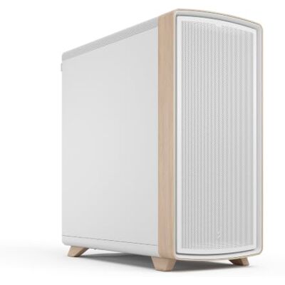 Fractal Design Summit Chalk White Solid Gaming PC Case Includes three Momentum fans, curved wood detailing, and a perforated mesh front for excellent airflow performance. Fractal Design Summit Chalk White Solid Gaming PC Case Includes three Momentum fans, curved wood detailing, and a perforated mesh front for excellent airflow performance.