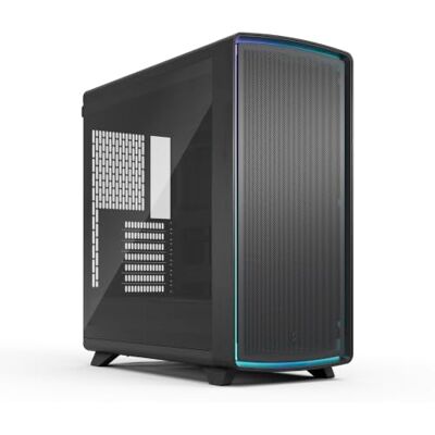 Fractal Design Summit Ambience Blackout TG Light Tint Gaming PC Case Includes three Momentum fans, curved wood detailing, and a perforated mesh front for excellent airflow performance. Fractal Design Summit Ambience Blackout TG Light Tint Gaming PC Case Includes three Momentum fans, curved wood detailing, and a perforated mesh front for excellent airflow performance.