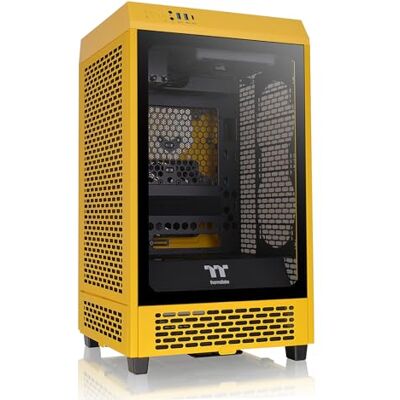 Thermaltake Tower 200 Mini-ITX Computer Case; 2x140mm Pre-Installed CT140 Fans; Supports GPU Length Up to 380mm; CA-1X9-00S4WN-00; Bumblebee; 3 Year Warranty Thermaltake Tower 200 Mini-ITX Computer Case; 2x140mm Pre-Installed CT140 Fans; Supports GPU Length Up to 380mm; CA-1X9-00S4WN-00; Bumblebee; 3 Year Warranty