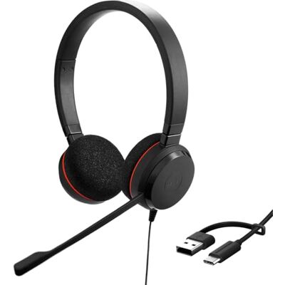 Jabra Evolve 20 Wired USB Headset with Microphone, Black Jabra Evolve 20 Wired USB Headset with Microphone, Black