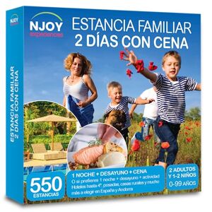 FAMILY 'N' JOY NJOY Experiences - Gift Box - 2 Days Family Stay with Dinner - Gift Idea - Family Stay with 1 Night Dinner for 2 Adults and 1 or 2 Children