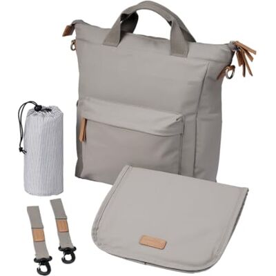 baba bing Unisex Multi-Functional Changing Bag Warm Grey Waterproof Baby Changing Bags Convertible Changing Bag Backpack, Tote, Over the Shoulder Stylish Nappy Bags baba bing Unisex Multi-Functional Changing Bag Warm Grey Waterproof Baby Changing Bags Convertible Changing Bag Backpack, Tote, Over the Shoulder Stylish Nappy Bags