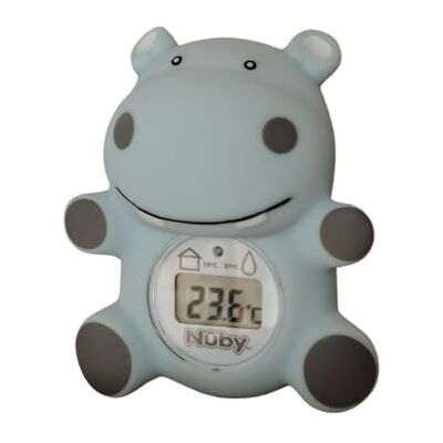 Nuby Digital Baby Bath Thermometer with Temperature Sensor, Hippo Nuby Digital Baby Bath Thermometer with Temperature Sensor, Hippo