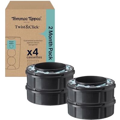 Tommee Tippee Twist and Click Nappy Bin Refill - Easy Pack of 4 Tommee Tippee Twist and Click Nappy Bin Refill - Easy Pack of 4
