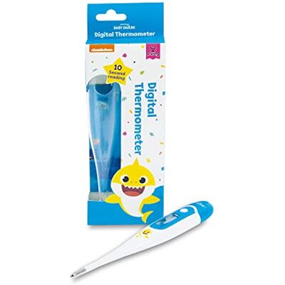 Reliance Medical Baby Shark Waterproof Kids Flexible Digital Thermometer With Optical And Sound Fever Alert, Temperature Checker Measurement For Babies Children Reliance Medical Baby Shark Waterproof Kids Flexible Digital Thermometer With Optical And Sound Fever Alert, Temperature Checker Measurement For Babies Children