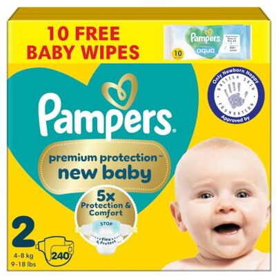Pampers New Baby Nappies Size 2 + Wipes Pampers New Baby Nappies Size 2 + Wipes