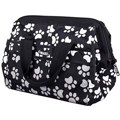 Wahl Grooming Frogmouth Bag White Paw Print On Black Wahl Grooming Frogmouth Bag White Paw Print On Black