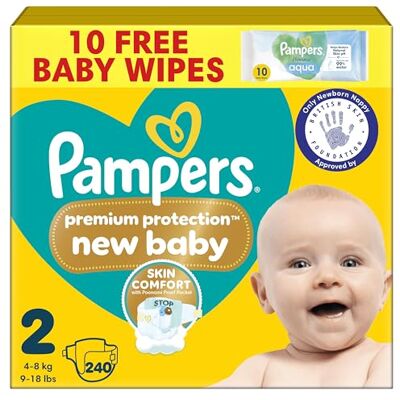 Pampers New Baby Nappies Size 2 + Wipes Pampers New Baby Nappies Size 2 + Wipes