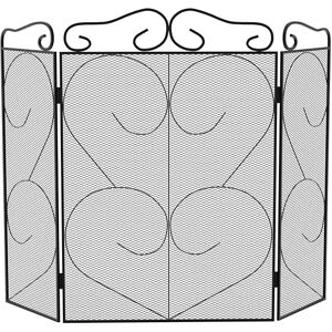 Fire Vida Tapton 3 Panel Fire Screen/Spark Fire Guard, Metal, Black Fire Vida Tapton 3 Panel Fire Screen/Spark Fire Guard, Metal, Black