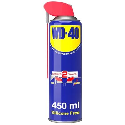 WD-40 Multi-Use Product Lubricant Spray, Smart Straw, Hinges & Locks, 450ml WD40 Lubricant, Wide & Targeted Spray Modes, Displaces Moisture & Protects Against Rust on All Hinges, Locks & Metal Parts WD-40 Multi-Use Product Lubricant Spray, Smart Straw, Hinges & Locks, 450ml WD40 Lubricant, Wide & Targeted Spray Modes, Displaces Moisture & Protects Against Rust on All Hinges, Locks & Metal Parts