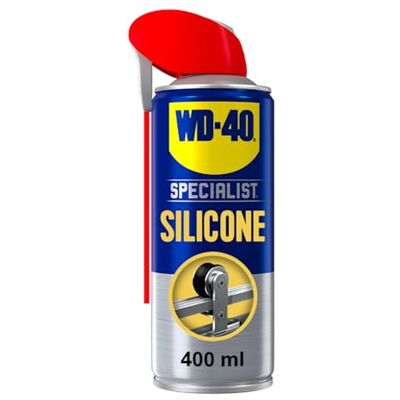 WD-40 Specialist Silicone Spray Lubricant, 400ml with Smart Straw, All-Weather Rust Protection Silicone Lubricant, Repels Moisture, Dust, and Grime for Rubber Seals, Doors, Windows, 1-Pack WD-40 Specialist Silicone Spray Lubricant, 400ml with Smart Straw, All-Weather Rust Protection Silicone Lubricant, Repels Moisture, Dust, and Grime for Rubber Seals, Doors, Windows, 1-Pack