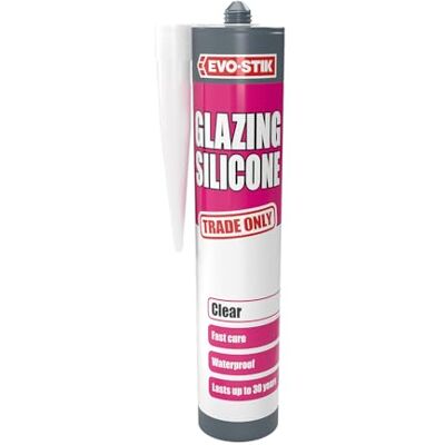 EVO-STIK Glazing Silicone Sealant Clear 280ml For all Types of Glazin Waterproof seal UV Resistant EVO-STIK Glazing Silicone Sealant Clear 280ml For all Types of Glazin Waterproof seal UV Resistant