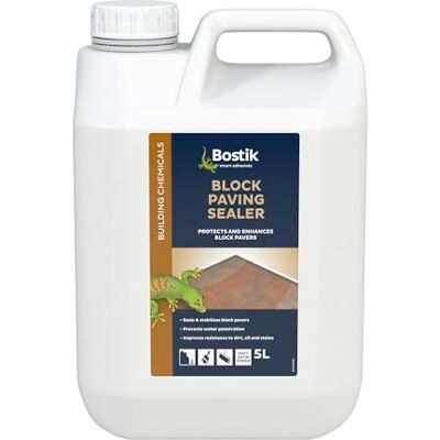 Bostik Block Paving Sealer – Water-Based Sealant for Pavers Enhances & Protects Stain, Oil & Water Resistant Clear Satin Finish, 5L Bostik Block Paving Sealer – Water-Based Sealant for Pavers Enhances & Protects Stain, Oil & Water Resistant Clear Satin Finish, 5L