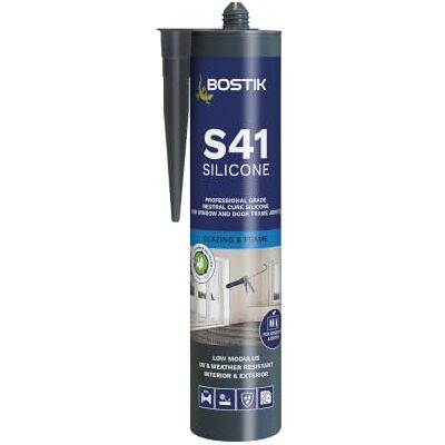 Bostik Pro-Sealant S41 Multi-Purpose Neutral Cure Silicone Sealant, For Window & Door Frame Joints, Internal & External Use, Colour: Clear, 310ml Bostik Pro-Sealant S41 Multi-Purpose Neutral Cure Silicone Sealant, For Window & Door Frame Joints, Internal & External Use, Colour: Clear, 310ml