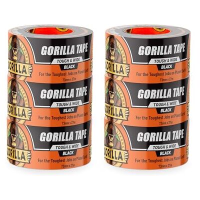 Gorilla Tape Tough & Wide Black 27m (Pack of 6) Gorilla Tape Tough & Wide Black 27m (Pack of 6)