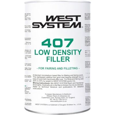 West System 407 Low-Density Filler for 2 Part Epoxy 150g Multi Purpose Adhesive Powder, Thickens Epoxy for Wood, Marine & Fibreglass Repair, Waterproof, for Interior & Exterior Use West System 407 Low-Density Filler for 2 Part Epoxy 150g Multi Purpose Adhesive Powder, Thickens Epoxy for Wood, Marine & Fibreglass Repair, Waterproof, for Interior & Exterior Use