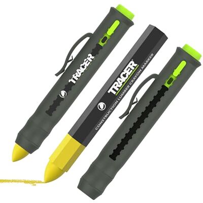 Tracer Lumber Crayons Keeps Marking Crayon Clean & Ready – Extending Barrel, Shirt/Pocket Clip, Bold Timber & Stone Marks for Trade Tracer Lumber Crayons Keeps Marking Crayon Clean & Ready – Extending Barrel, Shirt/Pocket Clip, Bold Timber & Stone Marks for Trade