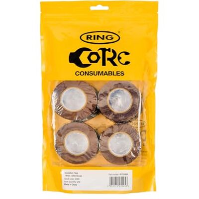 RING PVC Insulation Tape, Brown, 19 mm x 20 M, (10-Pack) RING PVC Insulation Tape, Brown, 19 mm x 20 M, (10-Pack)