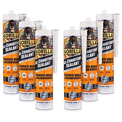 GORILLA All Conditions Sealant Silicone White 295ml (Pack of 6) GORILLA All Conditions Sealant Silicone White 295ml (Pack of 6)