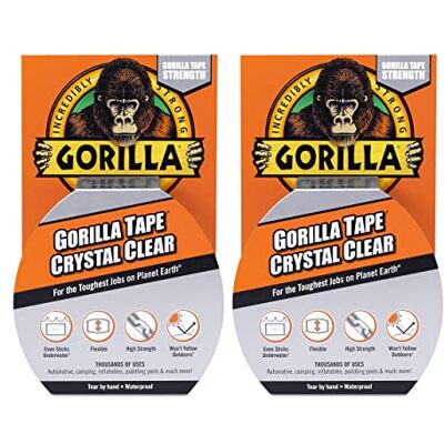 GORILLA Tape Crystal Clear 8.2m, 2 Count (Pack of 1) GORILLA Tape Crystal Clear 8.2m, 2 Count (Pack of 1)