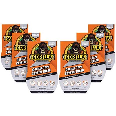 GORILLA 3044701 Tape Duct Tape Crystal Clear 48mm x 8.2m (Pack of 6) GORILLA 3044701 Tape Duct Tape Crystal Clear 48mm x 8.2m (Pack of 6)
