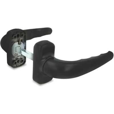 Amig Reinforced Rosette Handle Set Sendoa Model Made of Aluminium Size: 125 x 66 mm Square 8 mm Ideal for Interior or Exterior Doors Finish: Black Amig Reinforced Rosette Handle Set Sendoa Model Made of Aluminium Size: 125 x 66 mm Square 8 mm Ideal for Interior or Exterior Doors Finish: Black