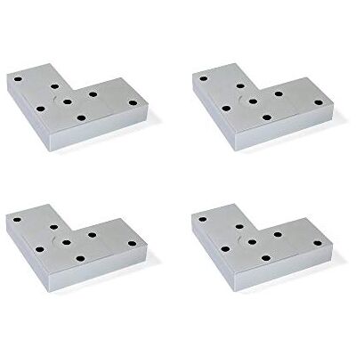 Emuca Furniture feet, Furniture Legs from Silver Grey Plastic, Set of 4 Legs 12mm-high Emuca Furniture feet, Furniture Legs from Silver Grey Plastic, Set of 4 Legs 12mm-high